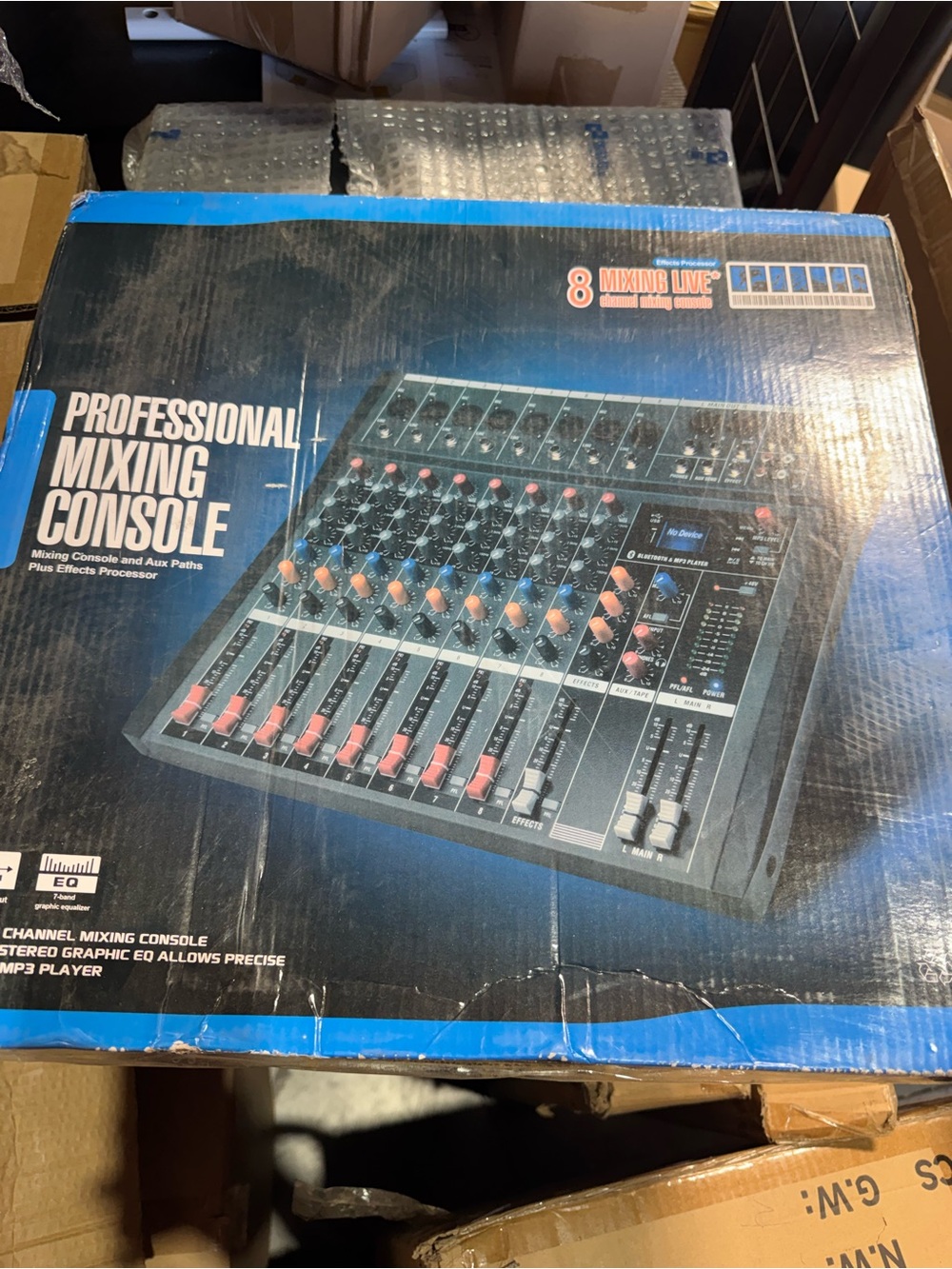 Professional Mixing Console - Black with Red/Orange/Gray Controls